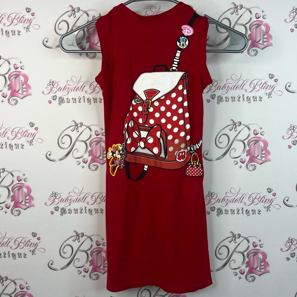 Disney dress purse look Pom Pom Red Sleeveless Kids Dress Minnie Mouse Charm